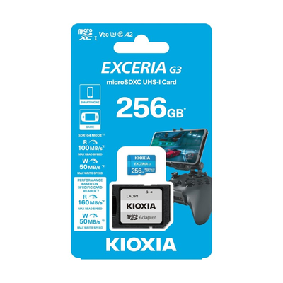 Paměťová karta KIOXIA micro SD 256 GB UHS-I U1 s adaptérem