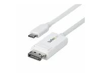 StarTech 6.6ft (2m) USB C to DisplayPort 1.2 Cable, Bidirectional - Kabel DisplayPort - USB-C (M) do DisplayPort (M) - Displayport 1.2/Thunderbolt - 1.9 m - aktivní, dvousmerný, podpora 4K60Hz - bílá
