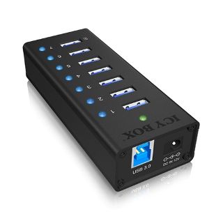 RAIDSONIC ICY BOX - USB 3.0 HUB  12V 3A 7portů