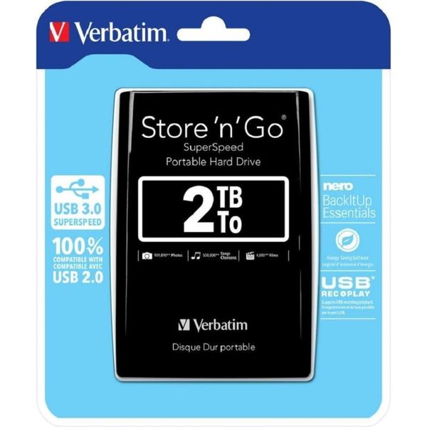 VERBATIM Store ´n´ Go 2.5" HDD, USB 3.0 2TB, černý