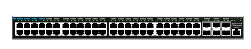 Grandstream GWN7816P L3 Managed Network PoE Switch, 48 portů / 6 SFP+, VLAN, DHCP, Stacking