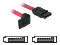 Kabel SATA - Serial ATA 150/300 - SATA (F) do SATA (F) - 30 cm - úhlový konektor, přímý konektor - červená