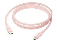 USB kabel - USB-C (M) do USB-C (M) - 1.5 m - pletený, Podpora USB-C Power Delivery (60 W) - růžová
