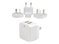 Travel Charger 110V/220V - Síťový adaptér - 17 Watt - 3.4 A - 2 výstupní konektory (USB) - bílá - pro P/N: USBLT1MWS, USBLT2MBR, USBLT2MW, USBLT30CMW, USBLTM1MBK, USBLTM1MWH, VID2VGATV3