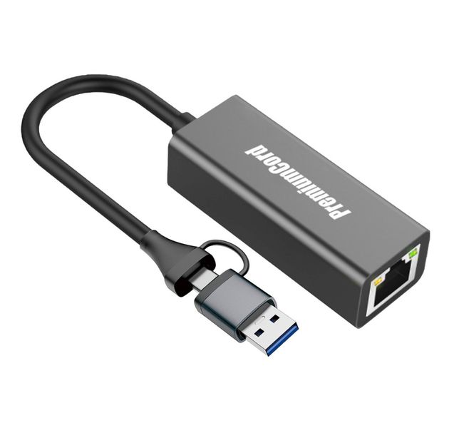 PremiumCord adaptér UBS-C a USB-A na Gigabit, 15cm