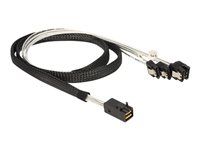 Kabel SATA/SAS - SAS 6Gbit/s - 4 linky - 4 x Mini SAS HD (SFF-8643) (M) do SATA (F) - 1 m - opatřený západkou