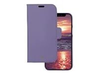 Pouzdro s klopou pro mobilní telefon - odnímatelný magnetický zadní kryt - kůže Saffiano - Db fialový - pro Apple iPhone 13 mini