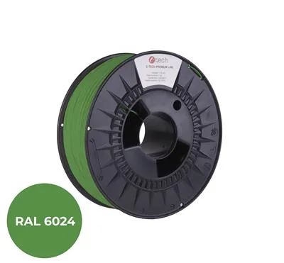 Tisková struna (filament) C-TECH PREMIUM LINE, PETG, dopravní zelená, RAL6024, 1,75mm, 1kg