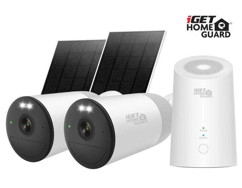 iGET HGWNK108402S - kamerový bateriový 2K Wi-Fi set, 10CH NVR + 2x kamera se solár. panelem, 9000mAh