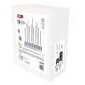 LED svícen stříbrný, 28,5 cm, 3x AA, vnitřní, teplá bílá, časovač