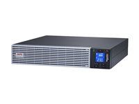 APC Easy UPS On-Line SRVL - UPS (k montáži na regál) - lithium-ion, intelligent card slot, with rail kit - AC 230 V - 1800 Watt - 2000 VA - 1 fáze - 432 Wh - RS-232, USB - výstupní konektory: 6 - PFC - 2U - cerná se stríbrným predním rámem