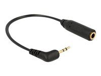 Audio adaptér - mini-phone stereo 3.5 mm se zdířkami (female) do stereo mikro jack s piny (male) - 17.5 cm - černá - levý úhlový konektor