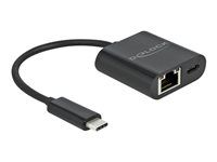 Síťový adaptér - USB-C 3.2 Gen 1 - Gigabit Ethernet x 1 + USB-C (pouze napájení) x 1 - černá