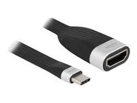 Video adaptér - USB-C s piny (male) do HDMI se zdířkami (female) - 13.5 cm - černá, stříbrná - podporuje 4K, USB napájení