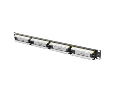 Lanberg patch panel 24 portů 1U 19" CAT.6 utp černý