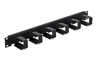 19" vyvazovací panel 1U 6x háček 70x27mm šedý kov