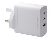 dbramante1928 re-charge IT - Sítový adaptér - 100 watt - 3 výstupní konektory (2 x USB-C, USB) - bílá - Velká Británie