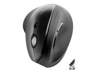 Vertikální myš - ergonomický - pravák - 6 tlačítka - bezdrátový - 2.4 GHz - bezdrátový přijímač USB - černá