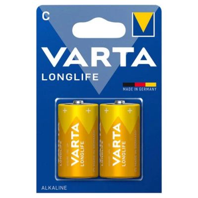 VARTA LONGLIFE, Baterie alkalické C LR14 2 ks
