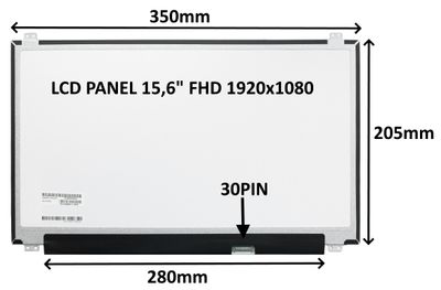 LCD PANEL 15,6" FHD 1920x1080 30PIN MATNÝ IPS / ÚCHYTY NAHOŘE A DOLE