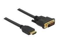 Kabel adaptéru - DVI-D s piny (male) do HDMI s piny (male) - 3 m - trojnásobně stíněný - černá - křídlové šrouby