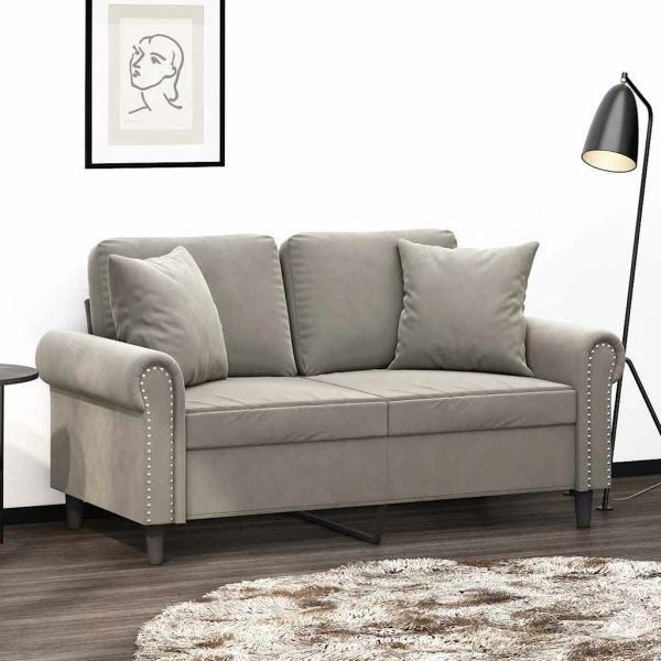 vidaXL Dekoratívne vankúše 2 ks bledosivé 40x40 cm zamat