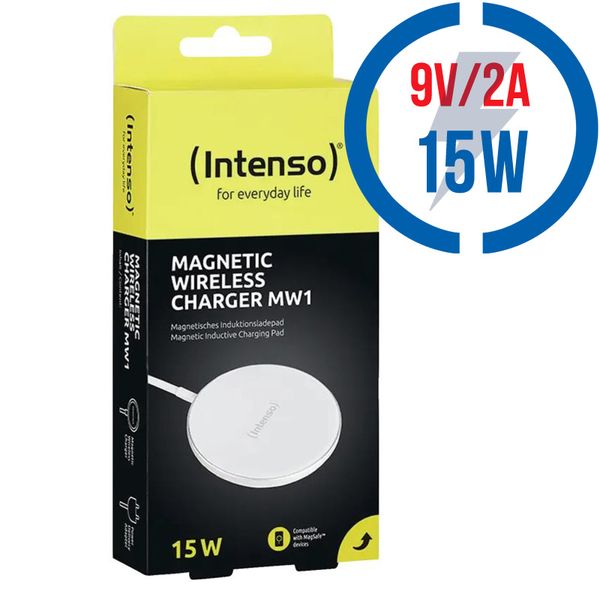 INTENSO MW1, Bezdrátová (Qi) mag. nabíječka 15W wh
