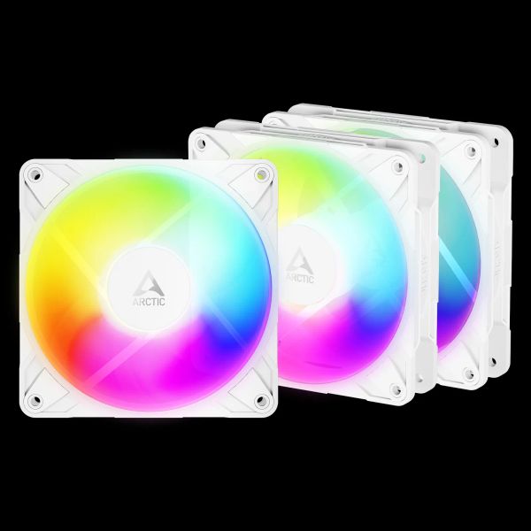 ARCTIC P12 Pro Reverse A-RGB (White) - 120mm White Color Case Fan with A-RGB - Reverse Impeller Desi