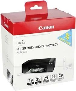 Canon PGI-29 MBK/PBK/DGY/GY/LGY/CO Multi pack