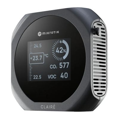 Mikrotik IAQM-THC2V-G, Claire lite - Air Quality Monitor, CO2, Temp, RH, VOC, sivá