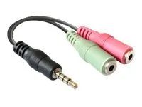 Audio adaptér - mini-phone stereo 3.5 mm s piny (male) do mini-phone stereo 3.5 mm se zdířkami (female) - 12 cm