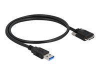 Kabel USB - USB typ A (M) do Micro-USB Type B (M) - USB 3.0 - 50 cm - křídlové šrouby - černá