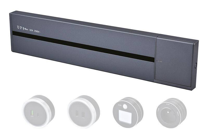 Zásuvková lišta - povrchová Viking LP40G/230V,50Hz/40cm délka/šedá/až 5 modulů/IP20/hliník/povrchová