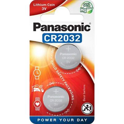 PANASONIC Lithium, Baterie, CR2032, 3V, 2ks
