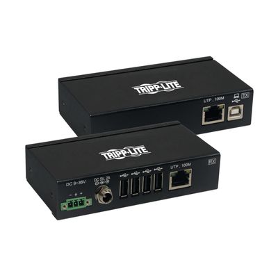 Extender, 4-port USB 2.0 přes Cat6, ESD ochrana, PoC, průmyslový, možnost montáže, 100mm