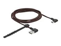 USB kabel - USB (M) levý/pravý úhel, reverzibilní do 24 pin USB-C (M) levý/pravý úhel, reverzibilní - USB 2.0 - 2 m - černá