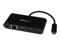 3 Port - with Power Delivery (USB PD) - Power Pass Through Charging - USB C Adapter (US1GC303APD) - Síťový adaptér - USB-C - Gigabit Ethernet - černá