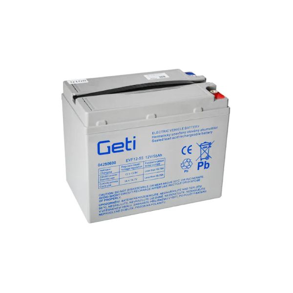 Baterie olověná 12V 55Ah GETI pro elektromotory