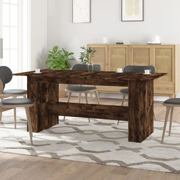 vidaXL Jedálenský stôl dymový dub 180x90x76 cm kompozitné drevo