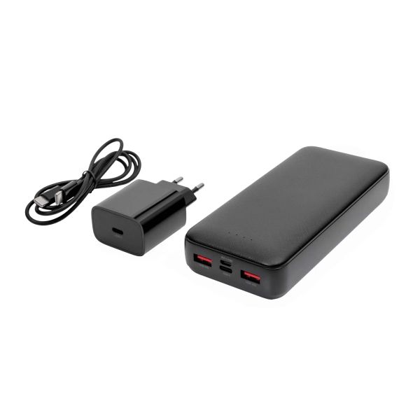 Platinet SET 3v1 Powerbanka 20000 mAh +  Nabíječka 20W Power Delivery, kabel USB-C 1m, černá