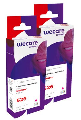 WECARE ARMOR sada ink kompatibilní s CANON CLI526M 2x10,5ml,červená,CLI-526 M