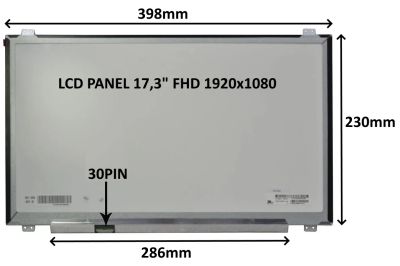 LCD PANEL 17,3" FHD 1920x1080 30PIN MATNÝ IPS / ÚCHYTY NAHOŘE A DOLE