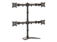Articulating - Supports Monitors 13" to 27" - Adjustable VESA Four Monitor Stand for 4 Screen Setup - Steel - Black (ARMBARQUAD) - Stojan - pro 4 monitory - hliník, vysoce odolná ocel - černá - velikost obrazovky: 13"-27" - stolní stojan - pro P/N: ACCSMNT