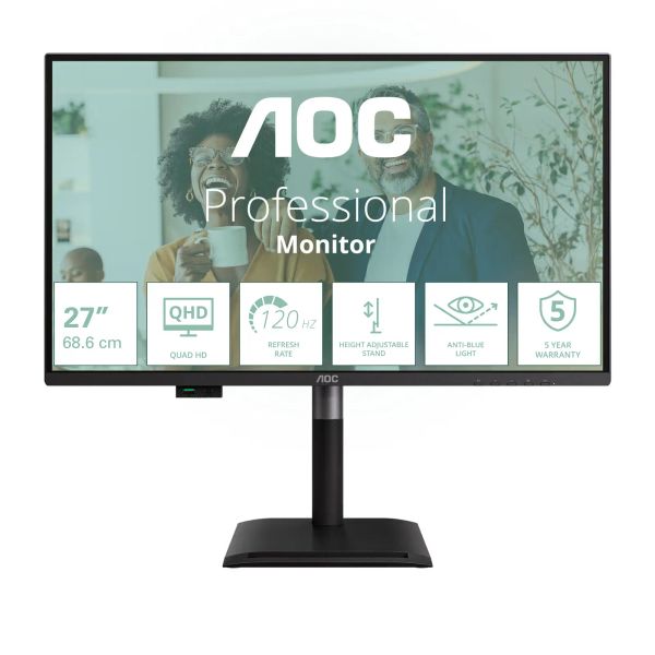 AOC/Q27P4CV/27"/IPS/QHD/120Hz/4ms/Černá/5R