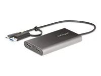 USB to HDMI Multi-Monitor Converter for Laptop (109B-USBC-HDMI) - Video adaptér - kompatibilní s TAA - USB typ A, USB-C s piny (male) do 2 x 19 pin HDMI Type A, USB-C se zdířkami (female) - 30 cm - šedá - podporuje 4K, aktivní