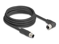M12 Cable L-coded 4 pin male straight to