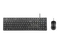 Klávesnice a sada myši - full size - antibakteriální - USB - QWERTY - španělská - černá