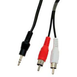 SBOX Kabel propojovací jack 3,5mm/2x RCA (cinch) 2m