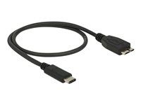 USB kabel - Micro-USB typu B (M) do USB-C (M) - USB 3.1 Gen 2 - 50 cm - černá
