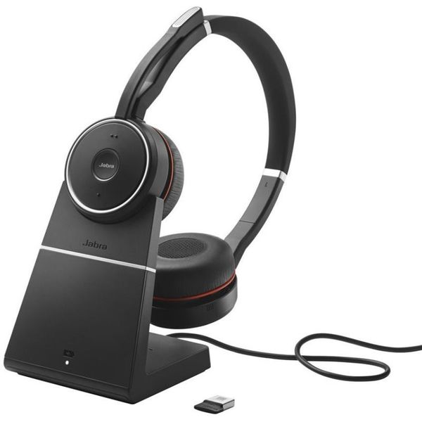 JABRA Evolve 75, Sluchátka, Duo, USB-BT, MS + stojánek